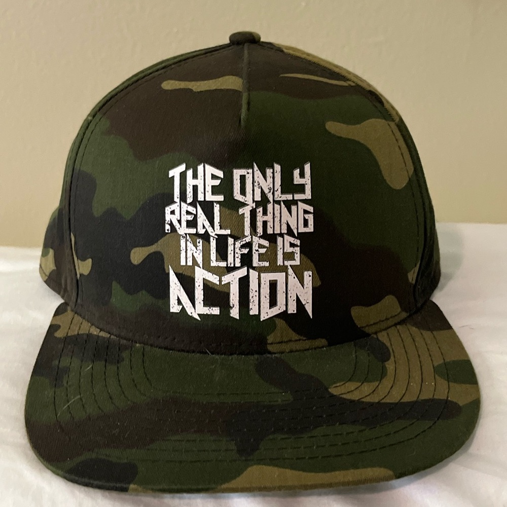 Green and Black Camouflage Snapback Hat